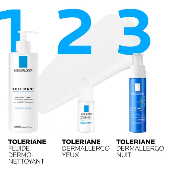 TOLERIANE DERMALLERGO - Crème Nuit Apaisante Hydratation Intense - Visage - Peaux à Tendance Allergiques ou Sensibles, 40ml
