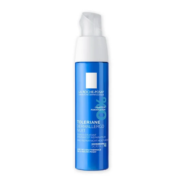 TOLERIANE DERMALLERGO - Crème Nuit Apaisante Hydratation Intense - Visage - Peaux à Tendance Allergiques ou Sensibles, 40ml