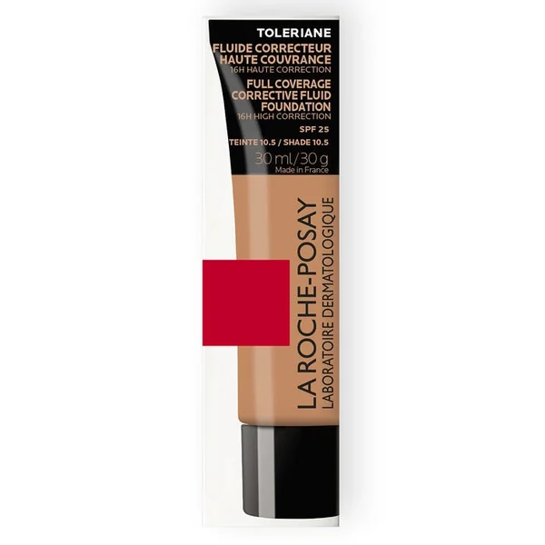 TOLERIANE - Fond de Teint Fluide Correcteur n°10.5 SPF25 Haute Couvrance Visage, 30ml