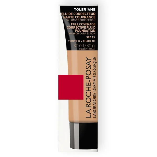 TOLERIANE - Fond de Teint Fluide Correcteur n°10 SPF25 Haute Couvrance Visage, 30ml