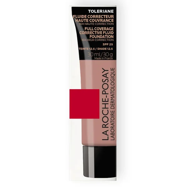 TOLERIANE - Fond de Teint Fluide Correcteur n°12.5 SPF25 Haute Couvrance Visage, 30ml
