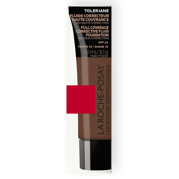 TOLERIANE - Fond de Teint Fluide Correcteur n°19 SPF25 Haute Couvrance Visage, 30ml