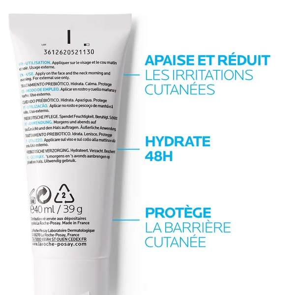 TOLERIANE SENSITIVE RICHE - Crème Hydratante Apaisante Anti Rougeurs - Peaux Sensibles Sèches, 2x40ml