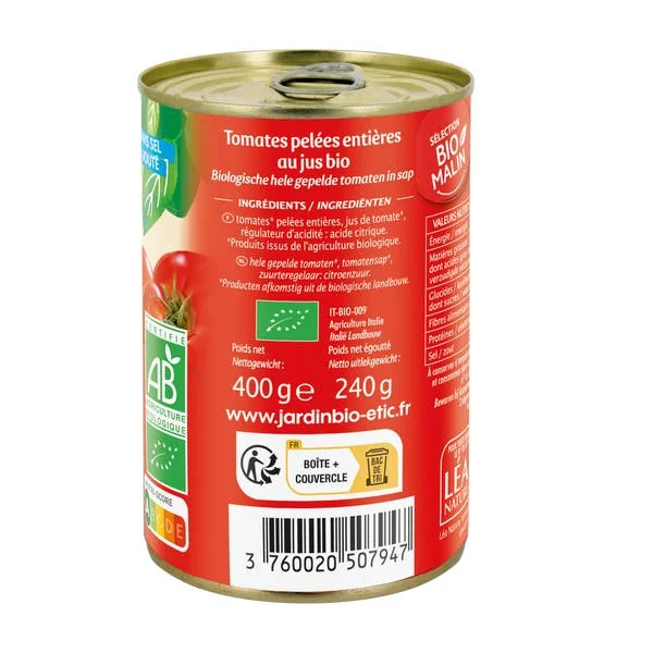Tomates Pelées Entières
