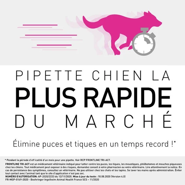TRI-ACT - Spot-On Chiens - De 20 à 40kg, 6 pipettes de 4ml