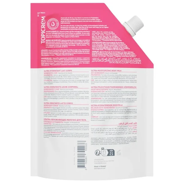 ULTRA-HYDRATANT - Eco-Recharge Lait Corps - Peaux Sensibles et Sèches, 500ml