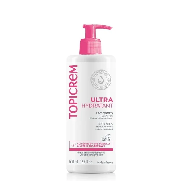 ULTRA-HYDRATANT - Lait Corps - Peaux Sensibles et Sèches, 2x500ml