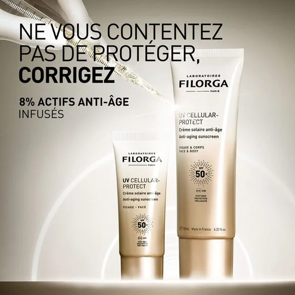 UV CELLULAR-PROTECT - Crème Solaire Anti-Age SPF50+ - Visage et Corps - Tous Types de Peaux, 125ml