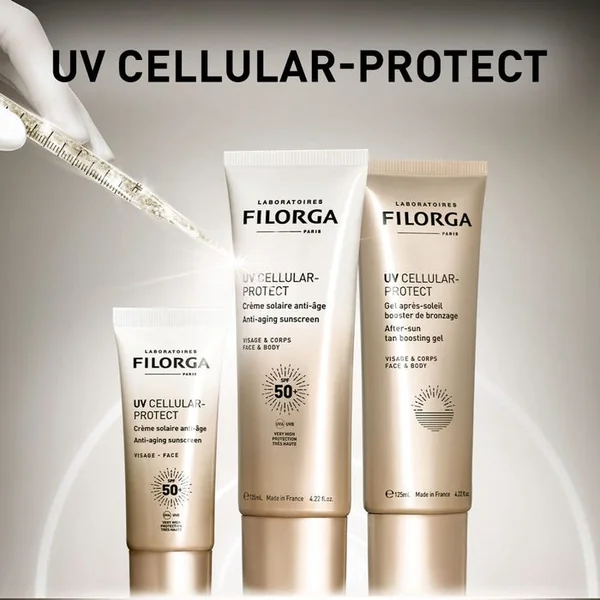 UV CELLULAR-PROTECT - Gel Après-Soleil Booster de Bronzage - Visage et Corps - Tous Types de Peaux, 125ml
