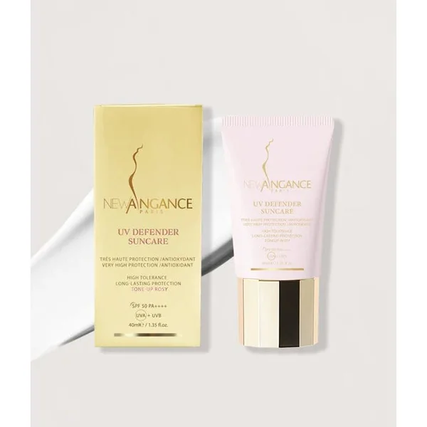 UV DEFENDER - Crème solaire Teint Rosé SPF50 PA++++ - Visage - Tous Types de Peaux, 40ml