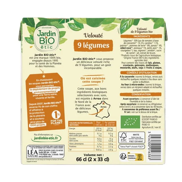 Velouté 9 Légumes 2 x 33 cl