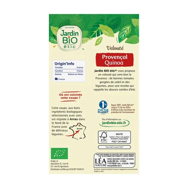 Velouté aux légumes et au quinoa - bio