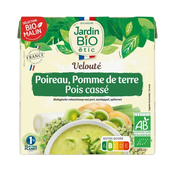 Velouté Poireau Pomme de terre Pois cassé Format individuel