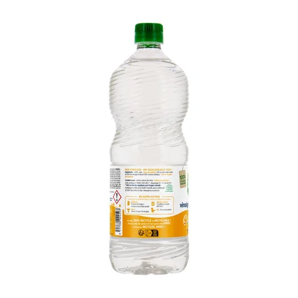 Vinaigre ménager 20°, senteur citron, éco-recharge