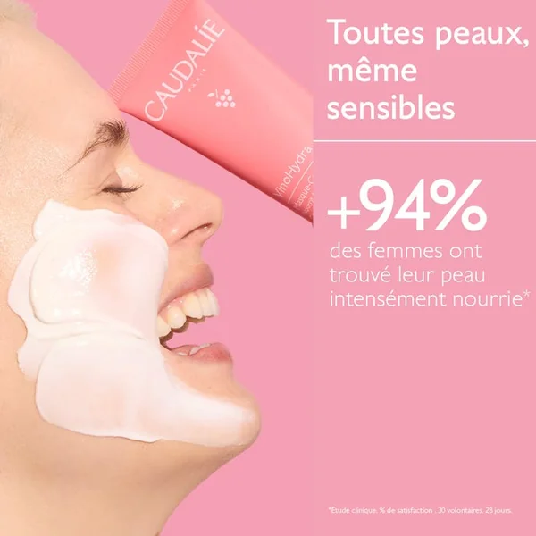 VINOHYDRA - Masque-Crème Hydratant - Visage - Tous Types de Peaux, 75ml