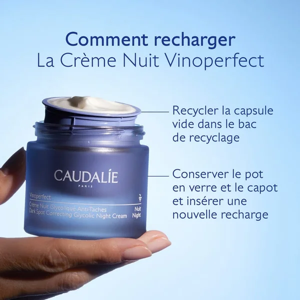 VINOPERFECT - Crème Nuit Anti-Taches Glycolique - Visage - Tous Types de Peaux, 50ml