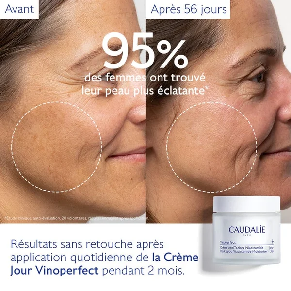 VINOPERFECT - Recharge Crème Jour Anti-Taches Niacinamide - Visage - Tous Types de Peaux, 50ml