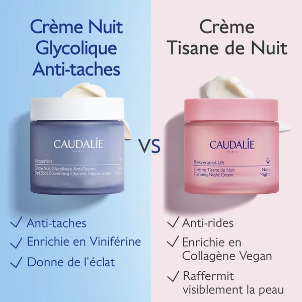 VINOPERFECT - Recharge Crème Nuit Anti-Taches Glycolique - Visage - Tous Types de Peaux, 50ml