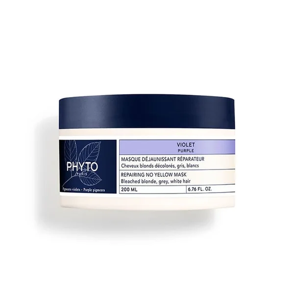VIOLET - Masque Déjaunissant Réparateur - Cheveux Blonds Décolorés, Gris, Blancs, 200ml