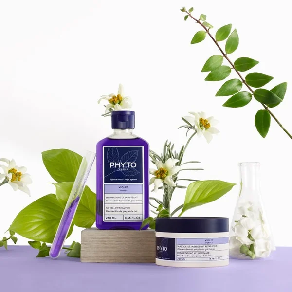 VIOLET - Shampooing Déjaunissant - Cheveux Blonds Décolorés, Gris, Blancs, 250ml
